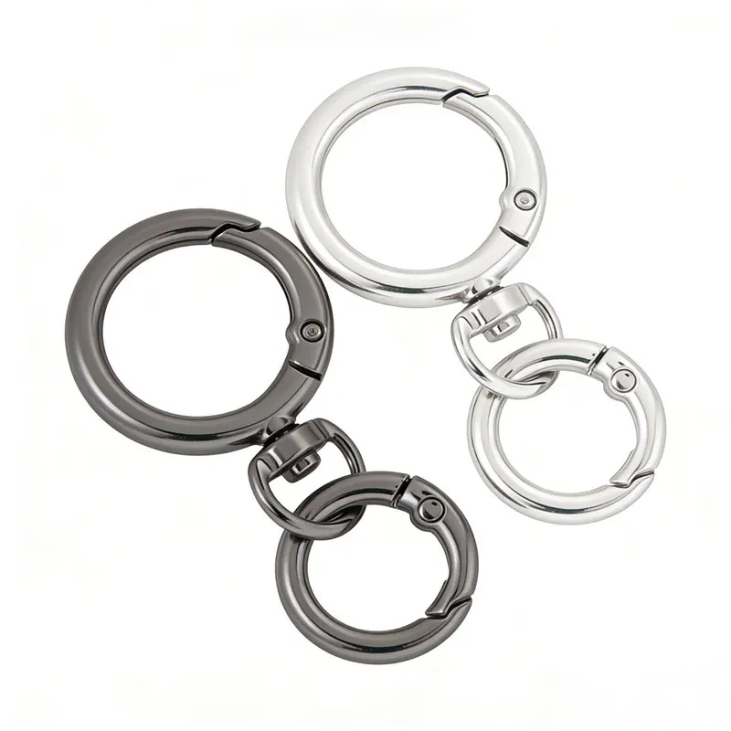 Fishing Swivel Connector - 2세트 원형 스프링 스냅 카라비너 클립