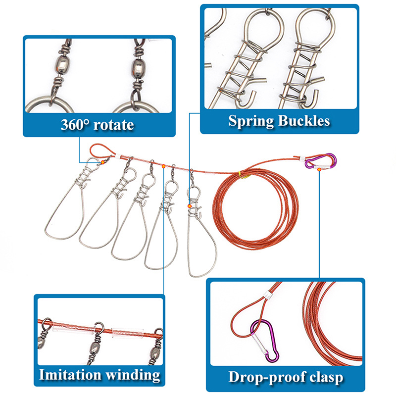● 릴이 있는 피쉬 락 버클, 스테인리스 스틸 랜야드, - Fishing Equipment Guide 리뷰 및 가격